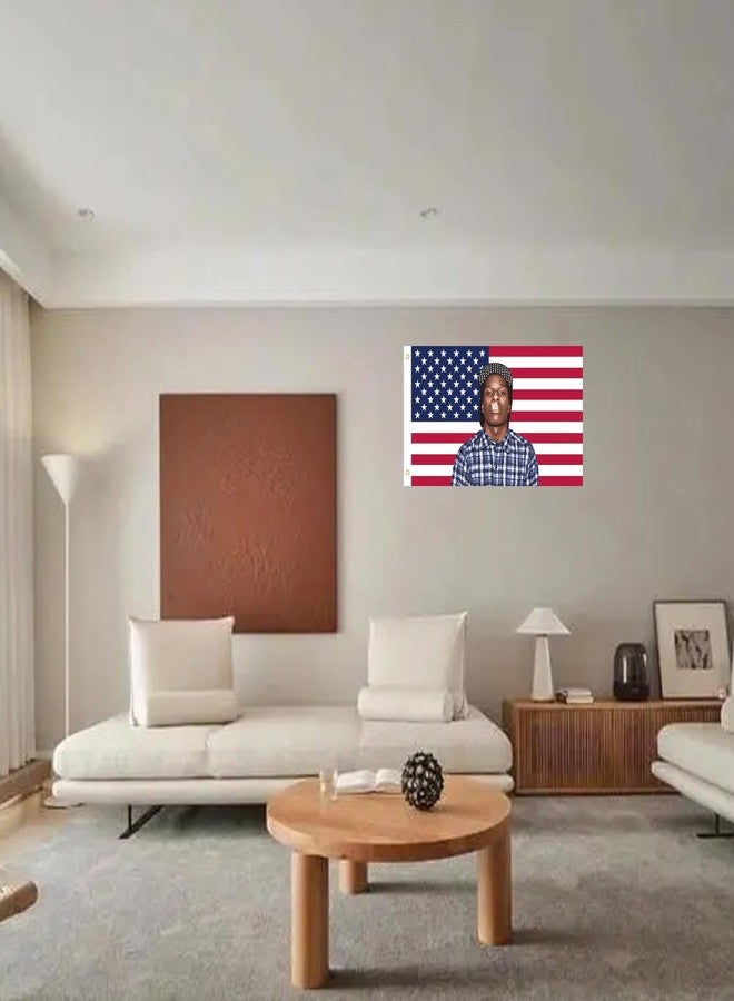 MAGJIUKE Rapper Rocky American Flag Tapestry 3x5 Ft - rap Asap USA Poster for Bedroom Living Room Funny Decor - Image 5